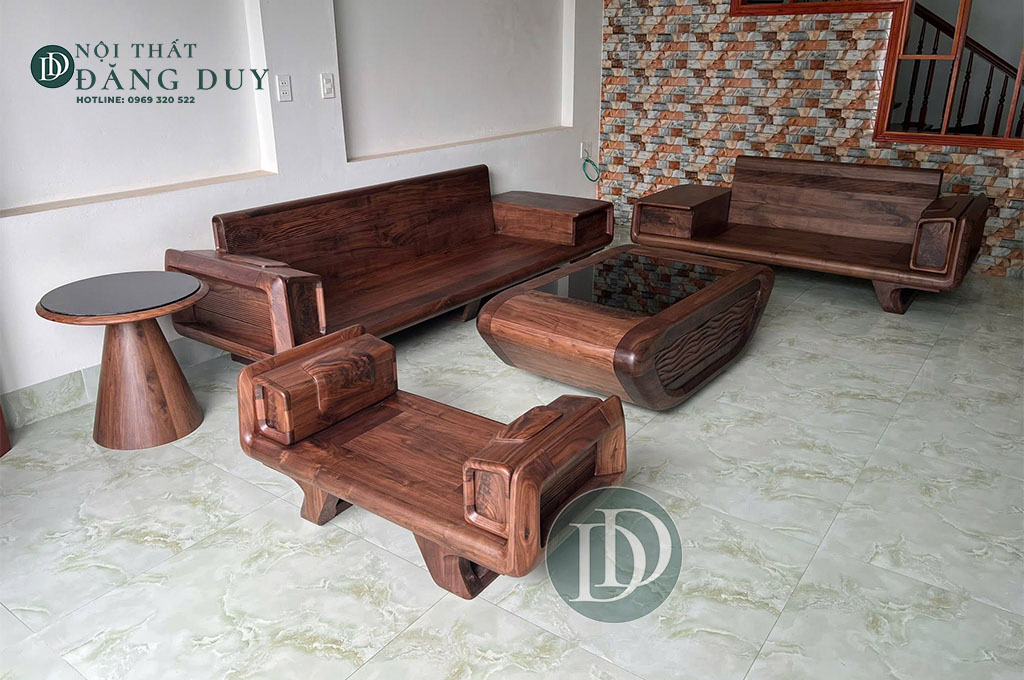Phòng khách gỗ óc chó
