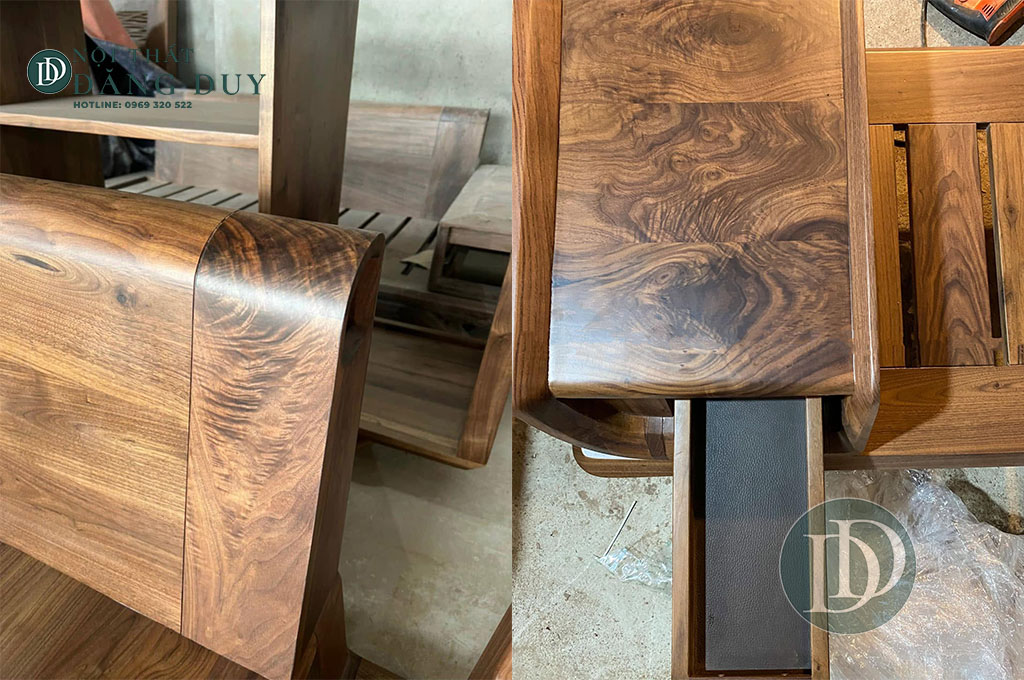 Thi công sofa gỗ óc chó